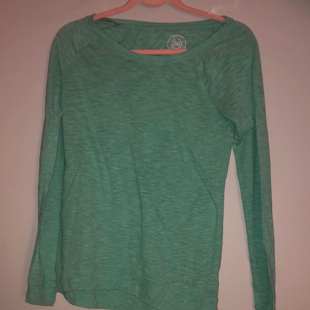 Blue-ish green long sleeve shirt